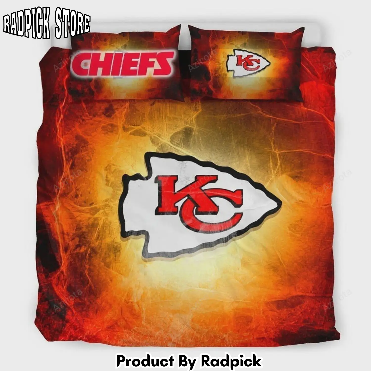Radpick v6 kansas city chiefs duvet cover quilt cover pillowcase bedding rp327532